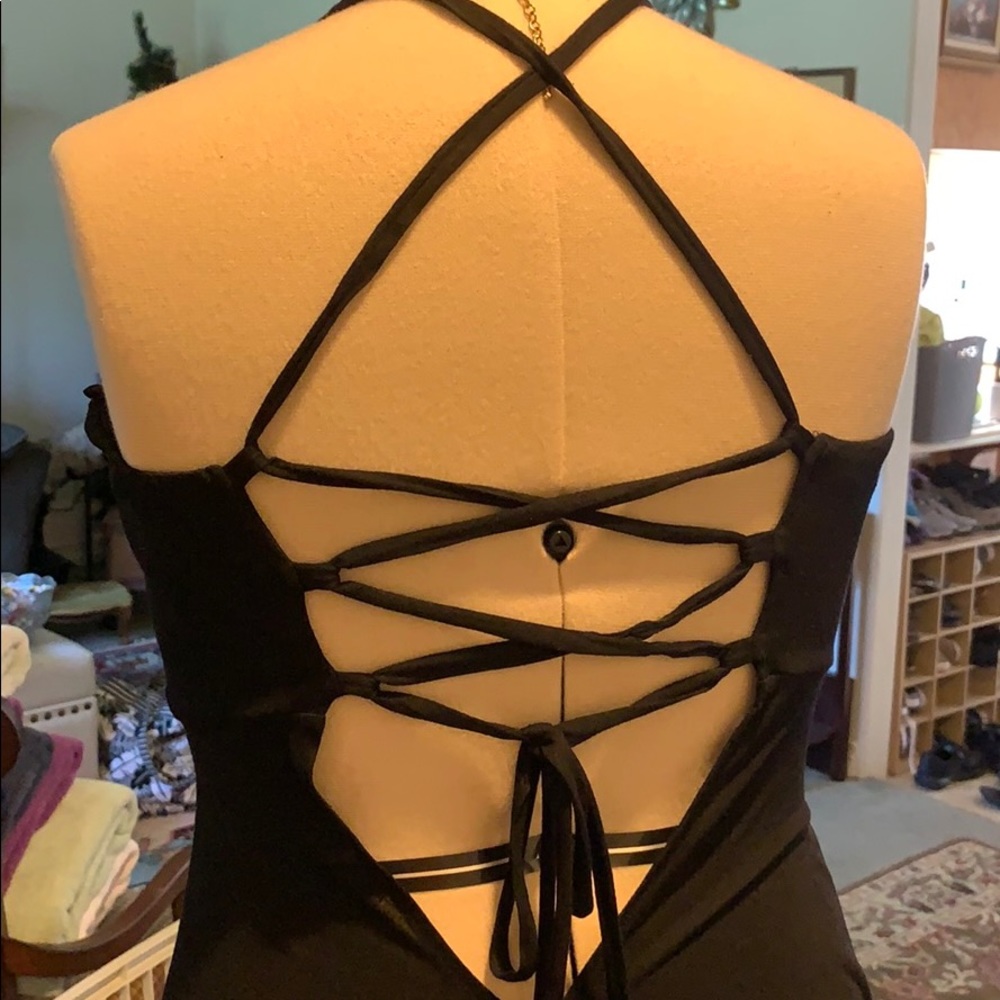 Lapis summer weight handkerchief hem bandeau dress